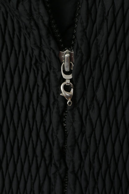 Giacca Alpraush da donna L, nera, con cerniera intera, top esterno increspato impermeabile in nylon svizzero