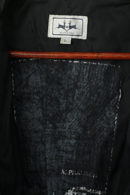 Giacca Alpraush da donna L, nera, con cerniera intera, top esterno increspato impermeabile in nylon svizzero