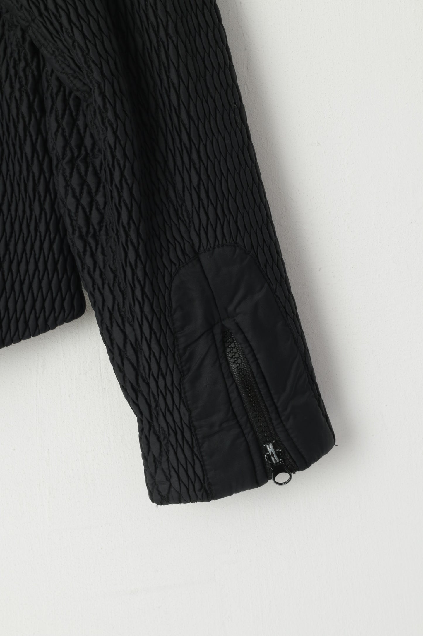 Alpraush Women L Jacket Black Full Zipper Swiss Nylon Waterproof Crinkled Outdoor Top