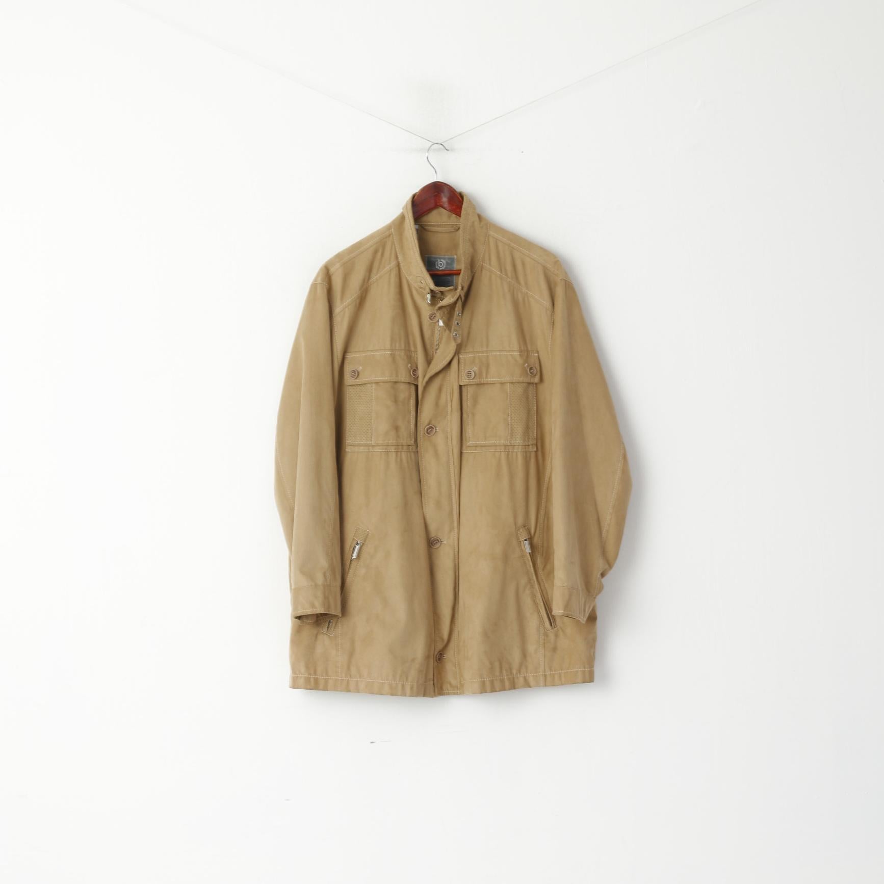 Bugatti Men 28 XL Jacket Brown Lightweight Modern Classic Multi Pocket Top