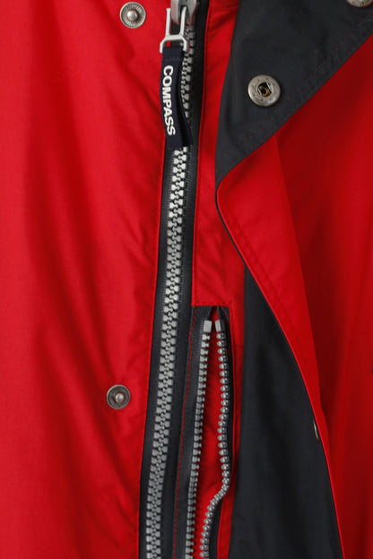Compass Men XL Jacket Red Vintage Active Wear Full Zipper Outdoor Parka Top