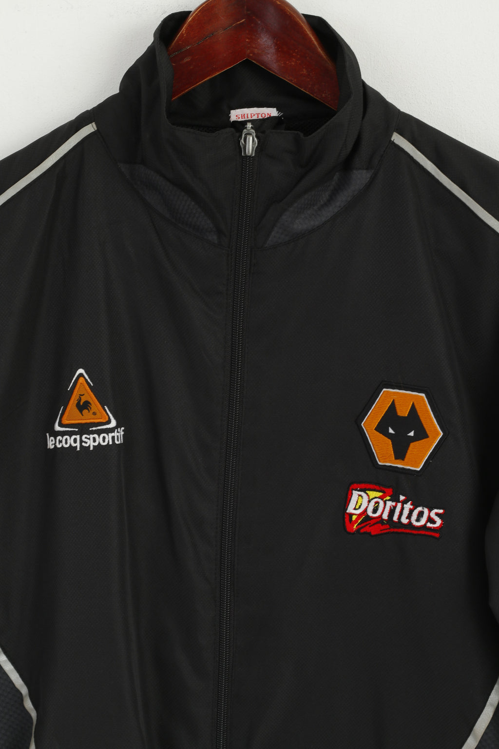 Le Coq Sportif Women XS Jacket Black Full Zipper Wanderers Football Top