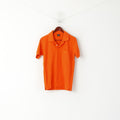 Hugo Boss Hommes S Polo Orange Coton Boutons Détaillés Classique Haut Uni