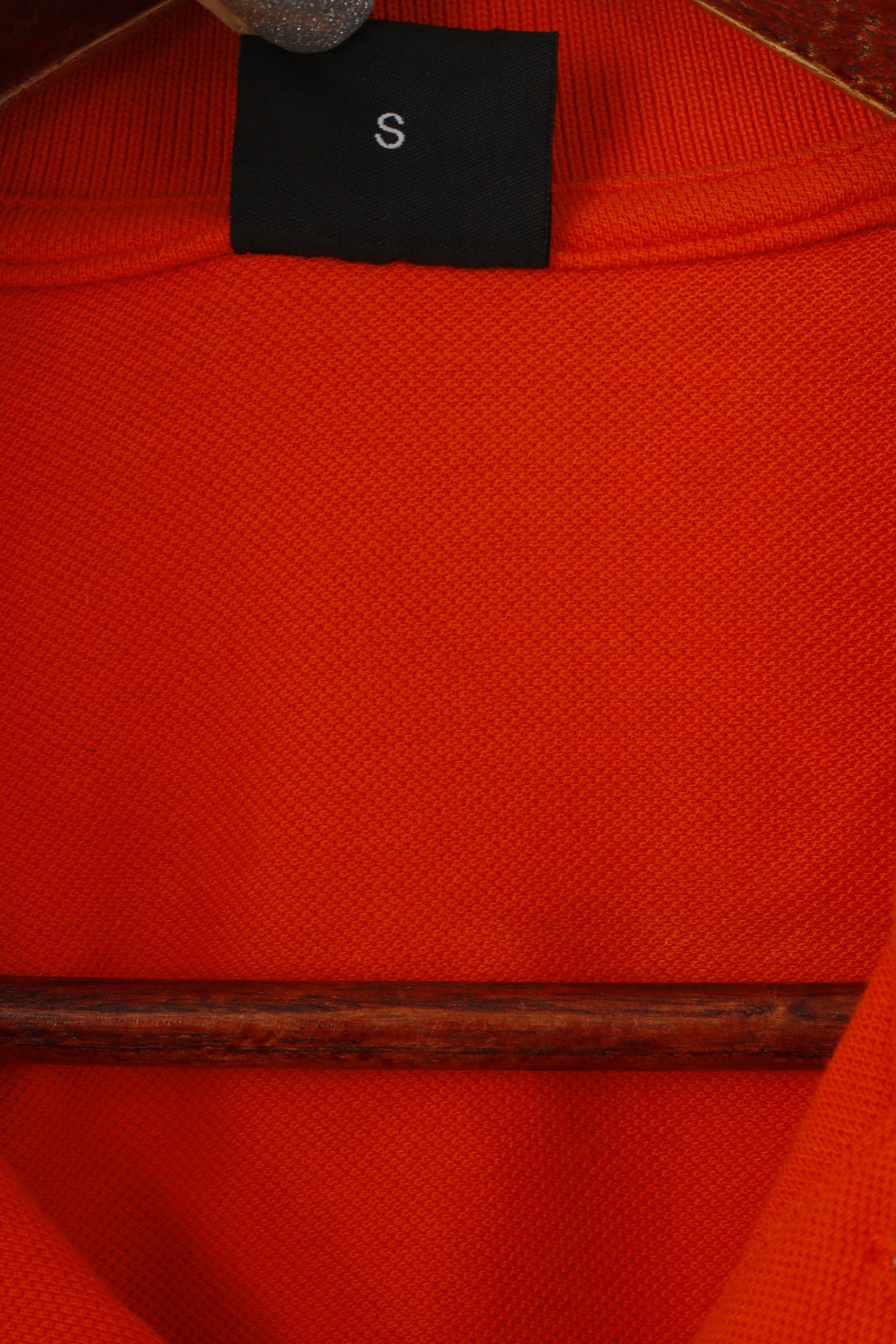 Hugo Boss Hommes S Polo Orange Coton Boutons Détaillés Classique Haut Uni