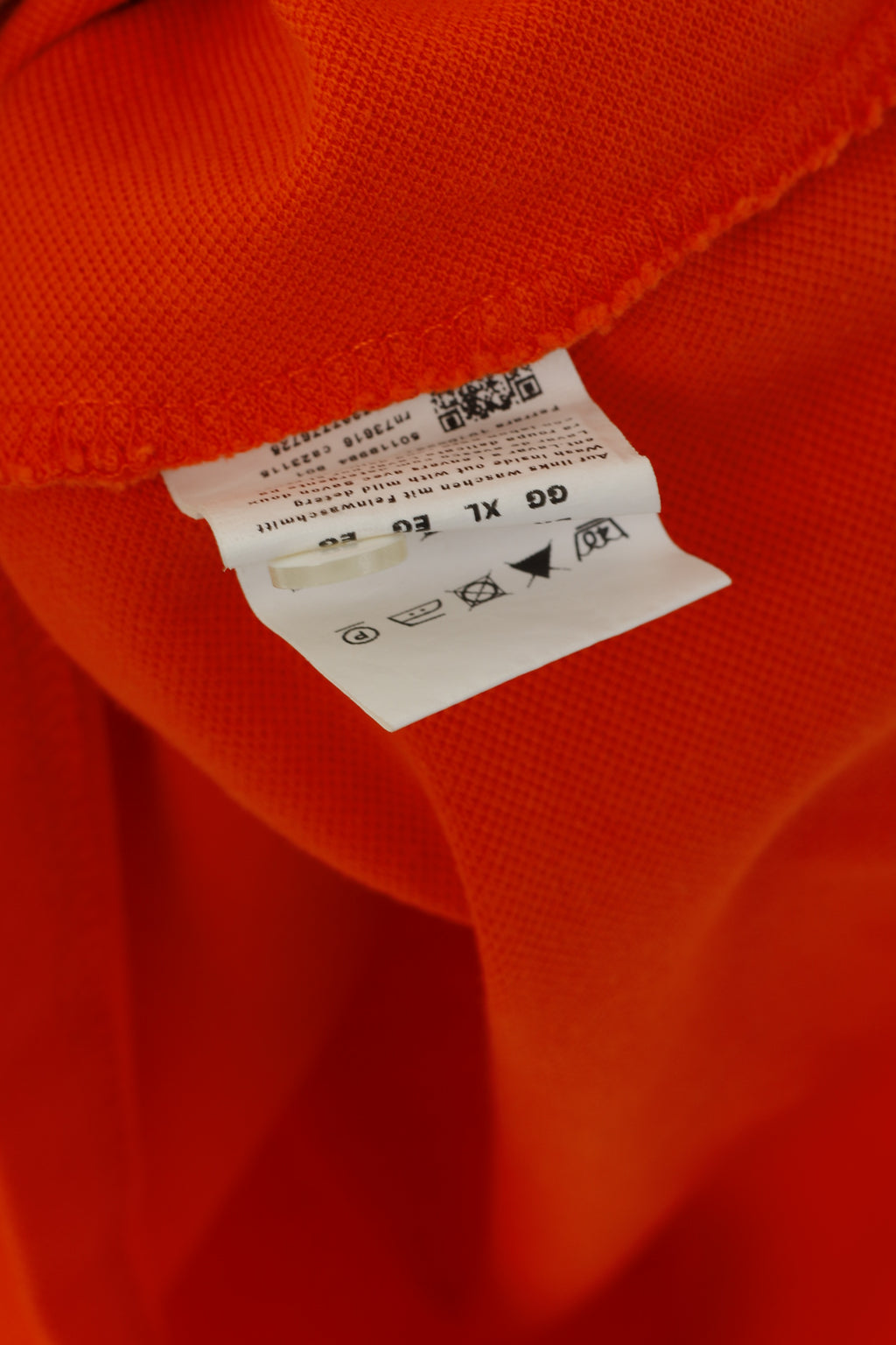Hugo Boss Hommes S Polo Orange Coton Boutons Détaillés Classique Haut Uni