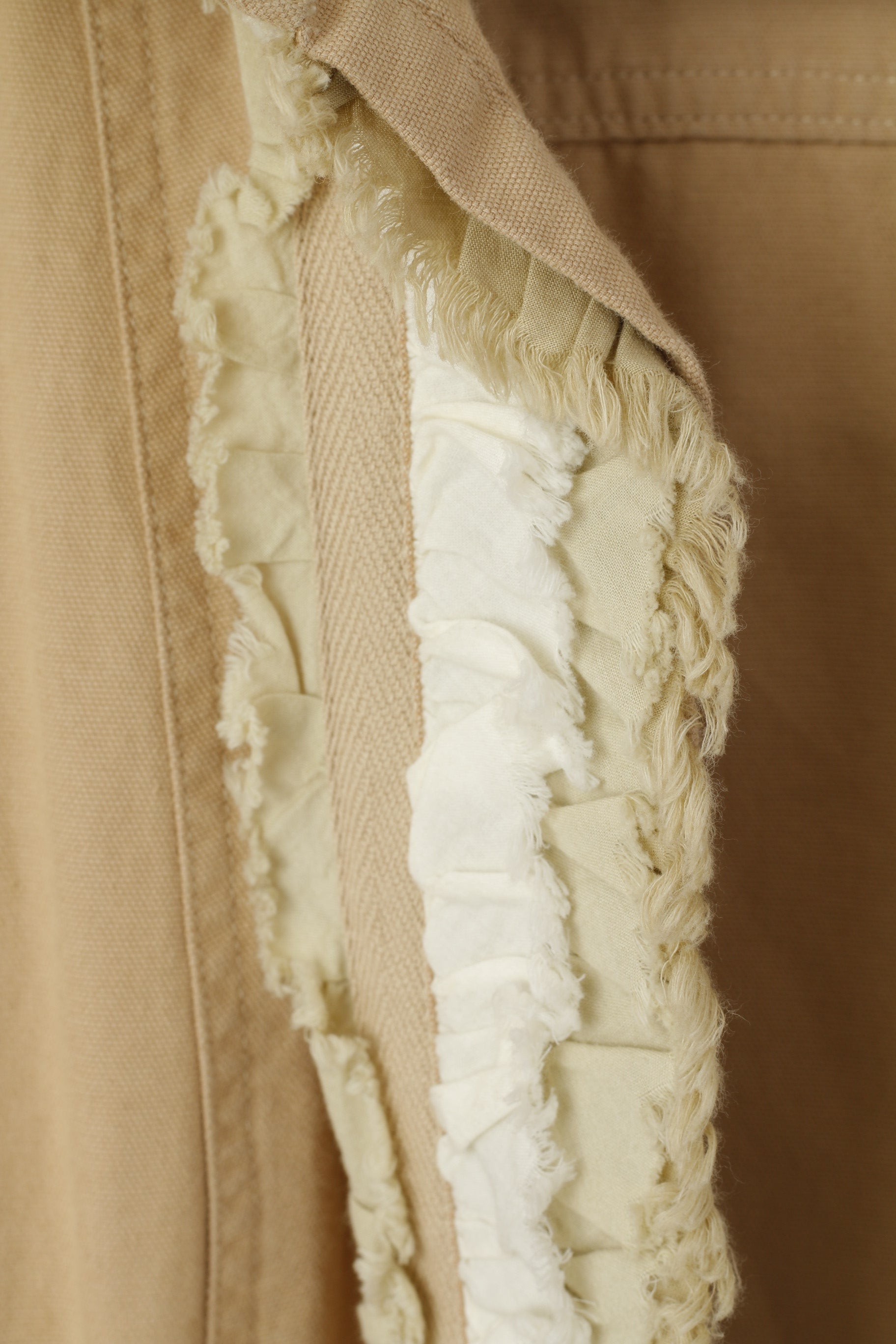 Mango – costume pour femmes, manteau ouvert sur le devant, en coton Beige, MNG, haut décontracté à longs volants, XXL(L)
