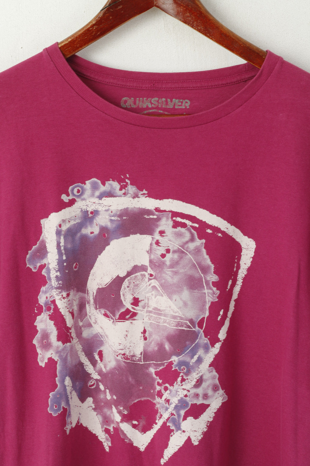 T-shirt Quiksilver Mes XL Girocollo con grafica in cotone marrone rossiccio estiva