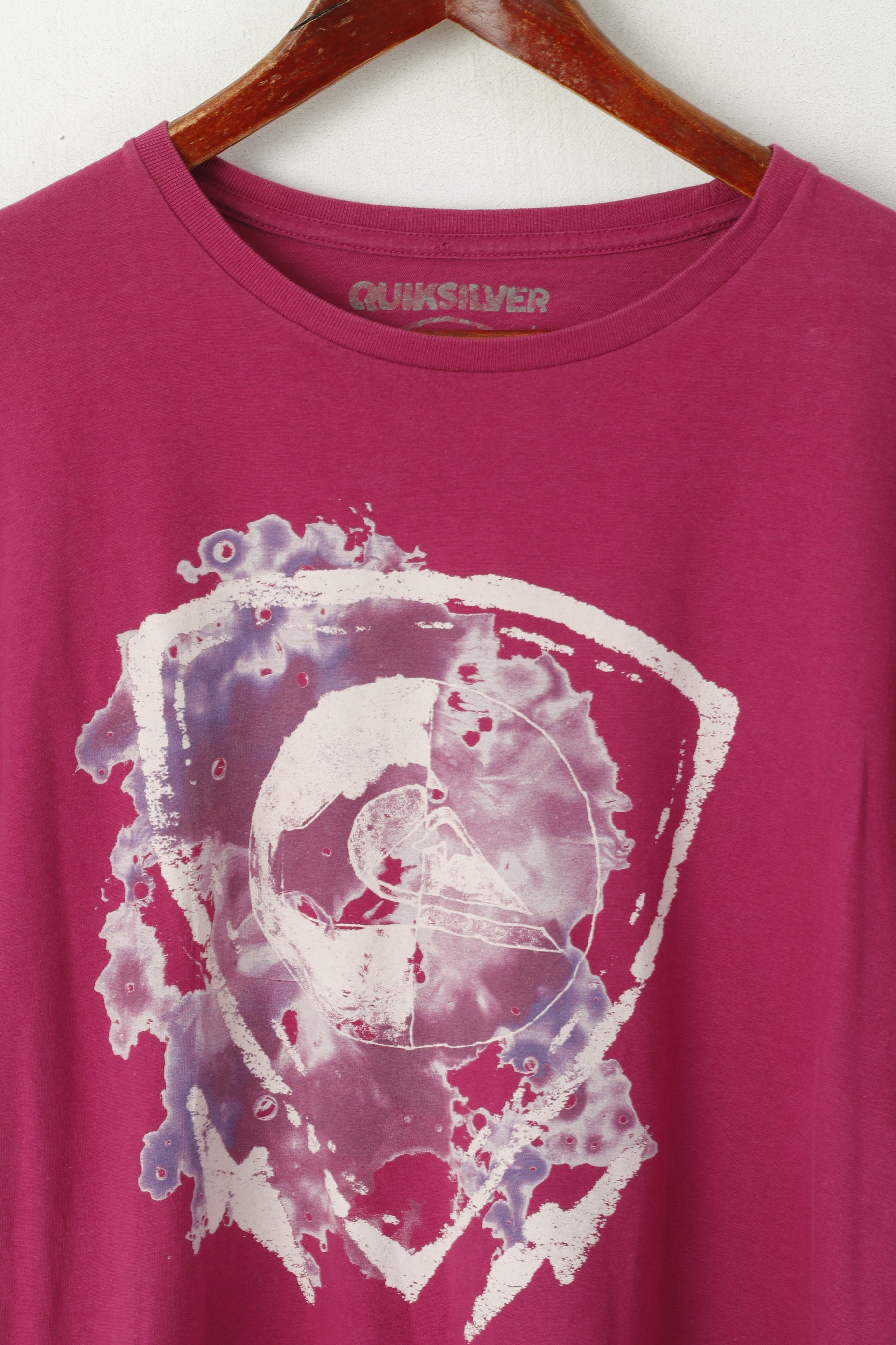 T-shirt Quiksilver Mes XL Girocollo con grafica in cotone marrone rossiccio estiva