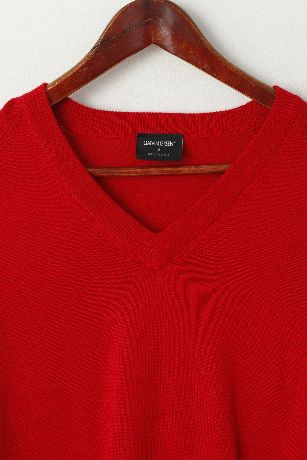 Galvin Green Maglione da uomo rosso da golf sportivo con scollo a V morbido maglione elasticizzato sottile