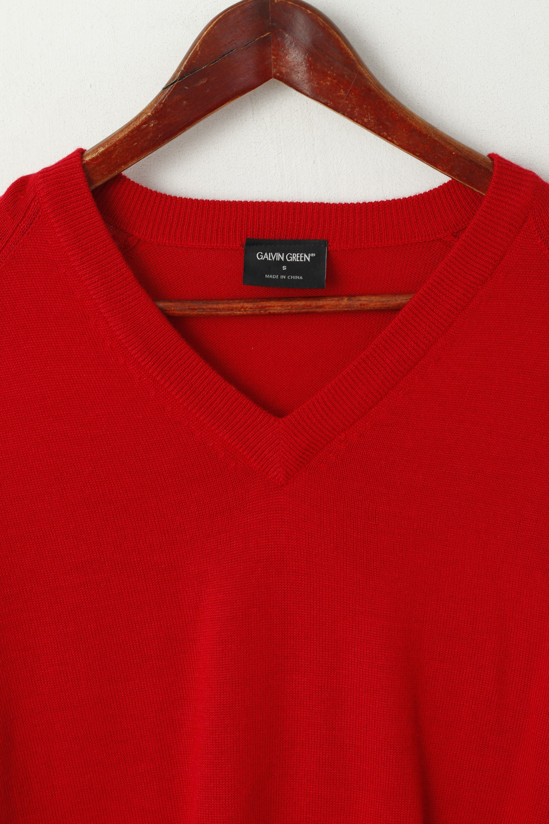 Galvin Green Maglione da uomo rosso da golf sportivo con scollo a V morbido maglione elasticizzato sottile