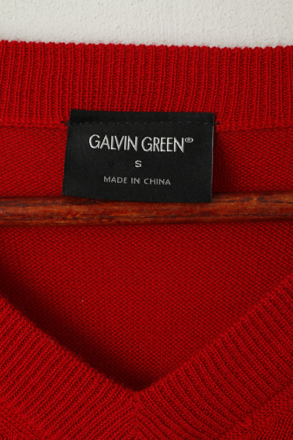 Galvin Green Maglione da uomo rosso da golf sportivo con scollo a V morbido maglione elasticizzato sottile