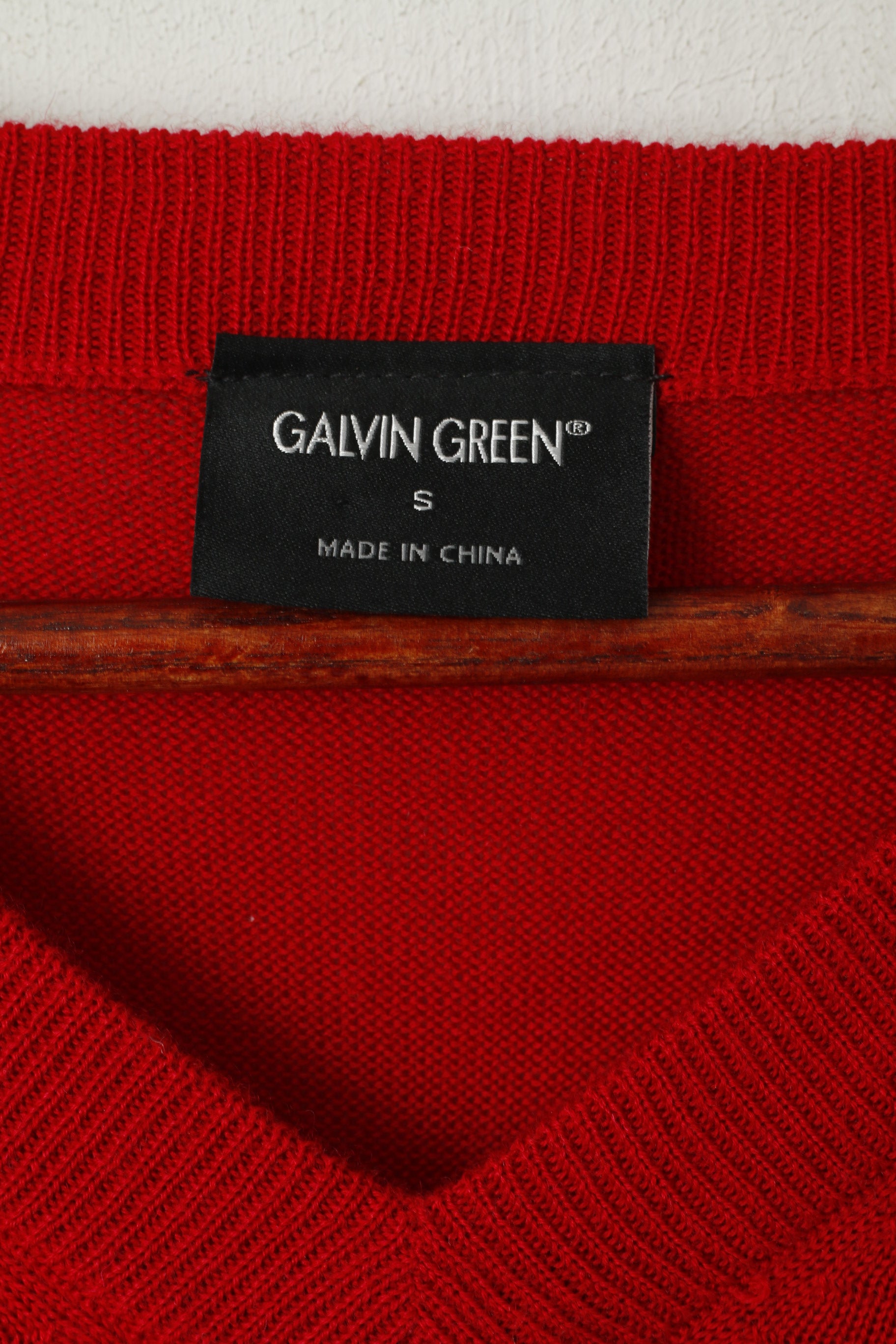 Galvin Green Maglione da uomo rosso da golf sportivo con scollo a V morbido maglione elasticizzato sottile