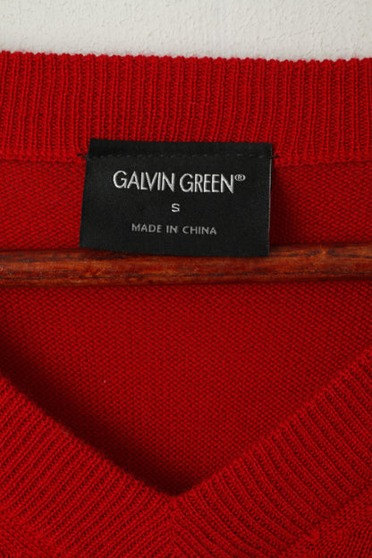 Galvin Green Men S Jumper Red Golf Sport V Neck Soft Thin Stretch Sweater