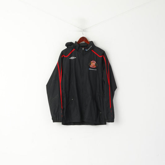 Umbro Men L Jacket Noir Sunderland AFC Haut de sport léger à capuche cachée