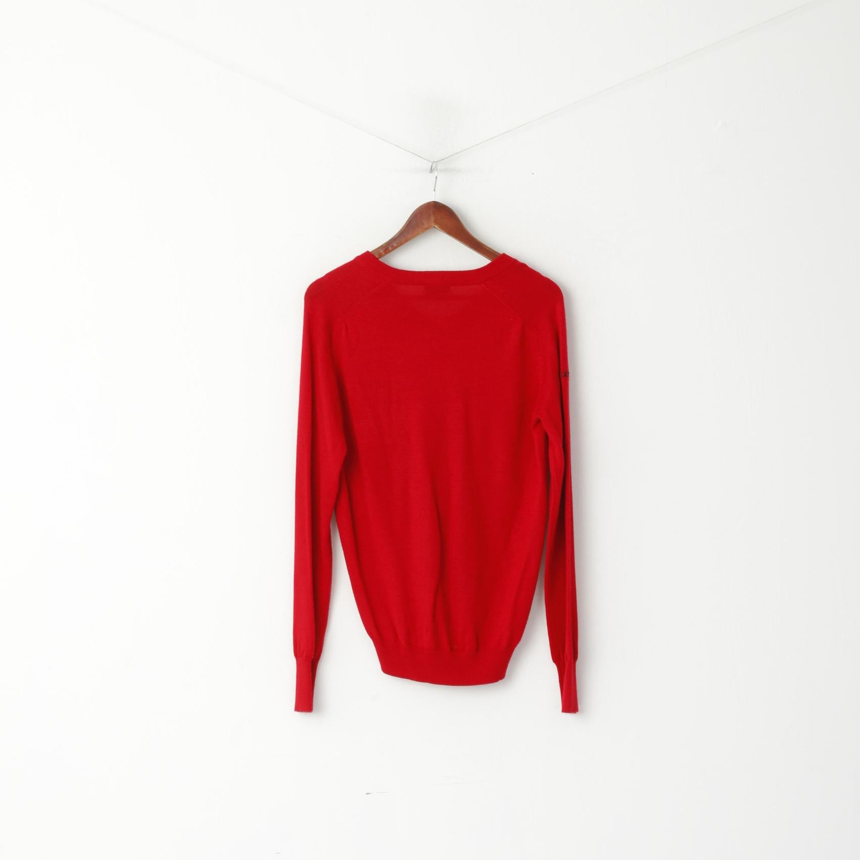Galvin Green Maglione da uomo rosso da golf sportivo con scollo a V morbido maglione elasticizzato sottile