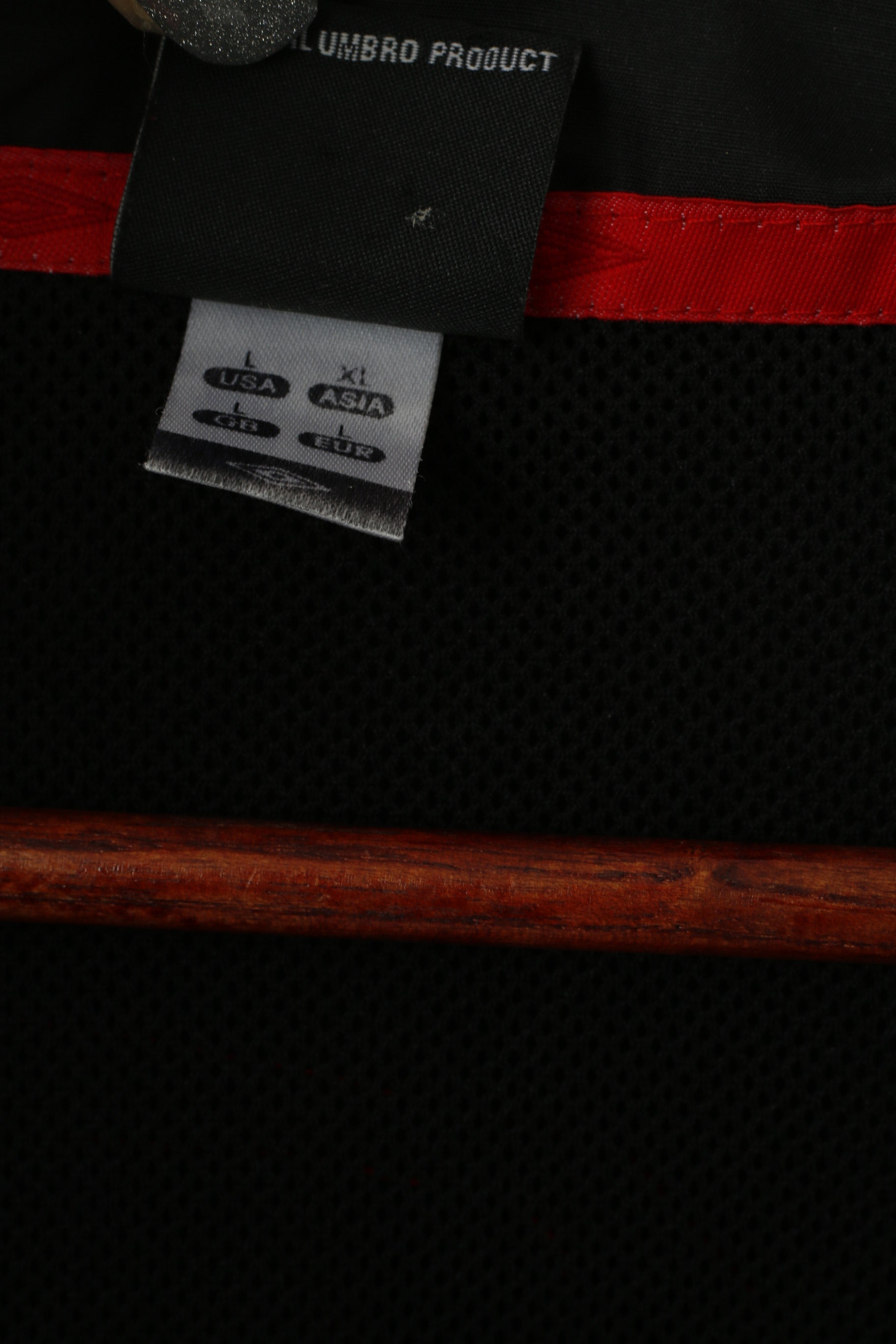 Giacca Umbro da uomo L nera Sunderland AFC, top sportivo leggero con cappuccio nascosto