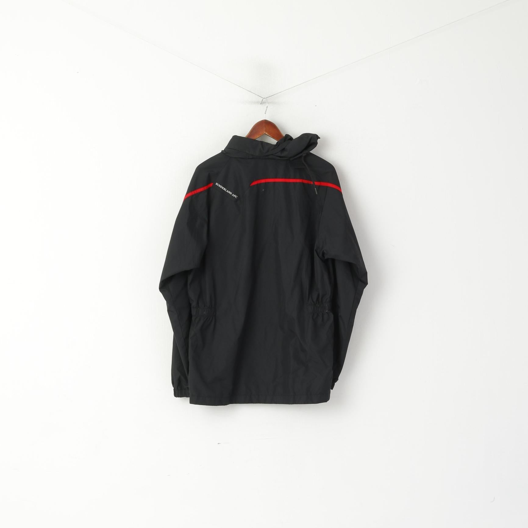 Giacca Umbro da uomo L nera Sunderland AFC, top sportivo leggero con cappuccio nascosto