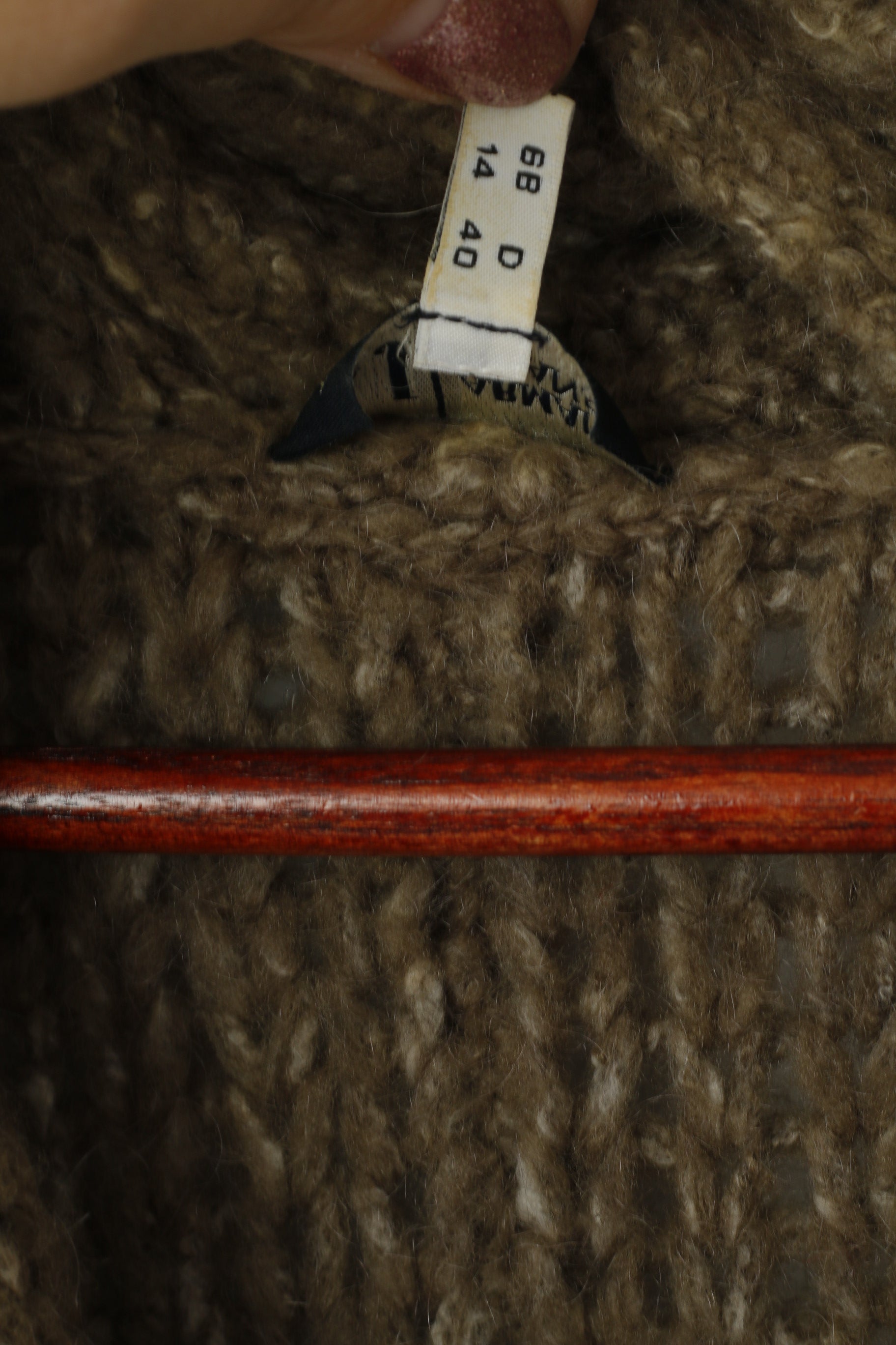 Armani Jeans Femmes 14 40 M Pull Kaki Tressé Tricot Mohair Pull Asymétrique