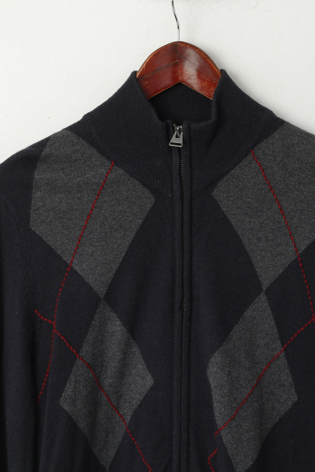 Calvin Klein Jeans Pull à fermeture éclair en coton et laine mélangée pour homme Bleu marine