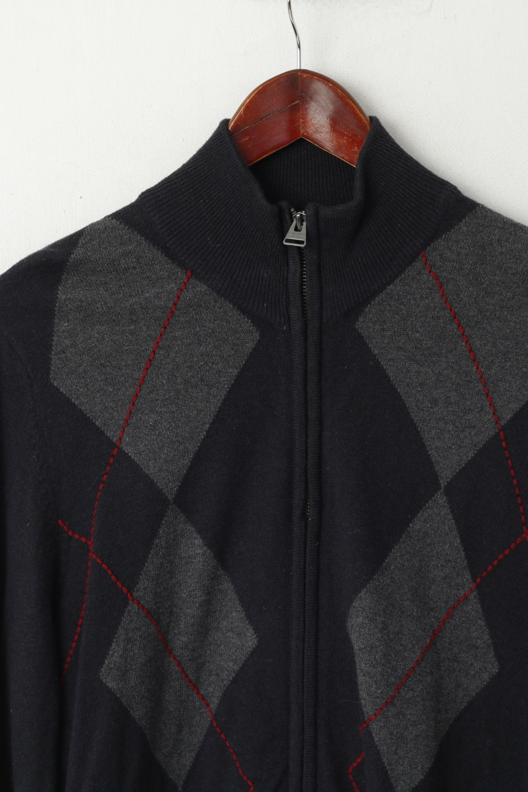 Calvin Klein Jeans Pull à fermeture éclair en coton et laine mélangée pour homme Bleu marine