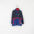 Brugi Veste pour homme en nylon bleu marine imperméable style vintage en Italie avec capuche cachée