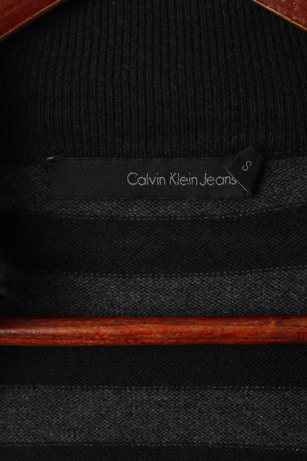 Calvin Klein Jeans Pull à fermeture éclair en coton et laine mélangée pour homme Bleu marine