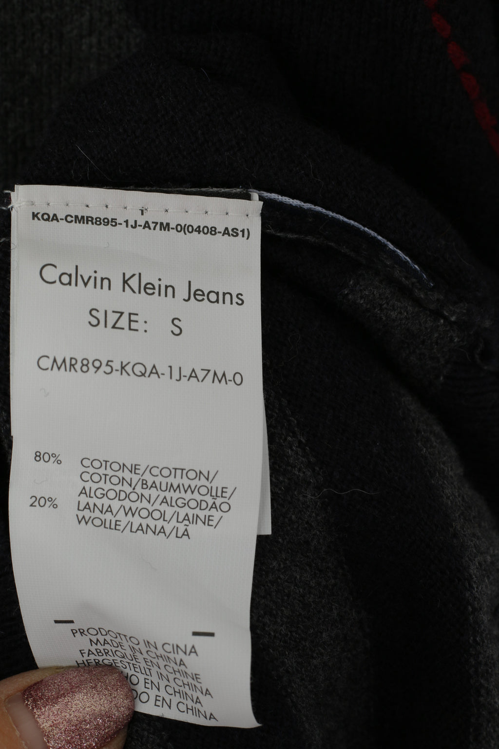 Calvin Klein Jeans Pull à fermeture éclair en coton et laine mélangée pour homme Bleu marine