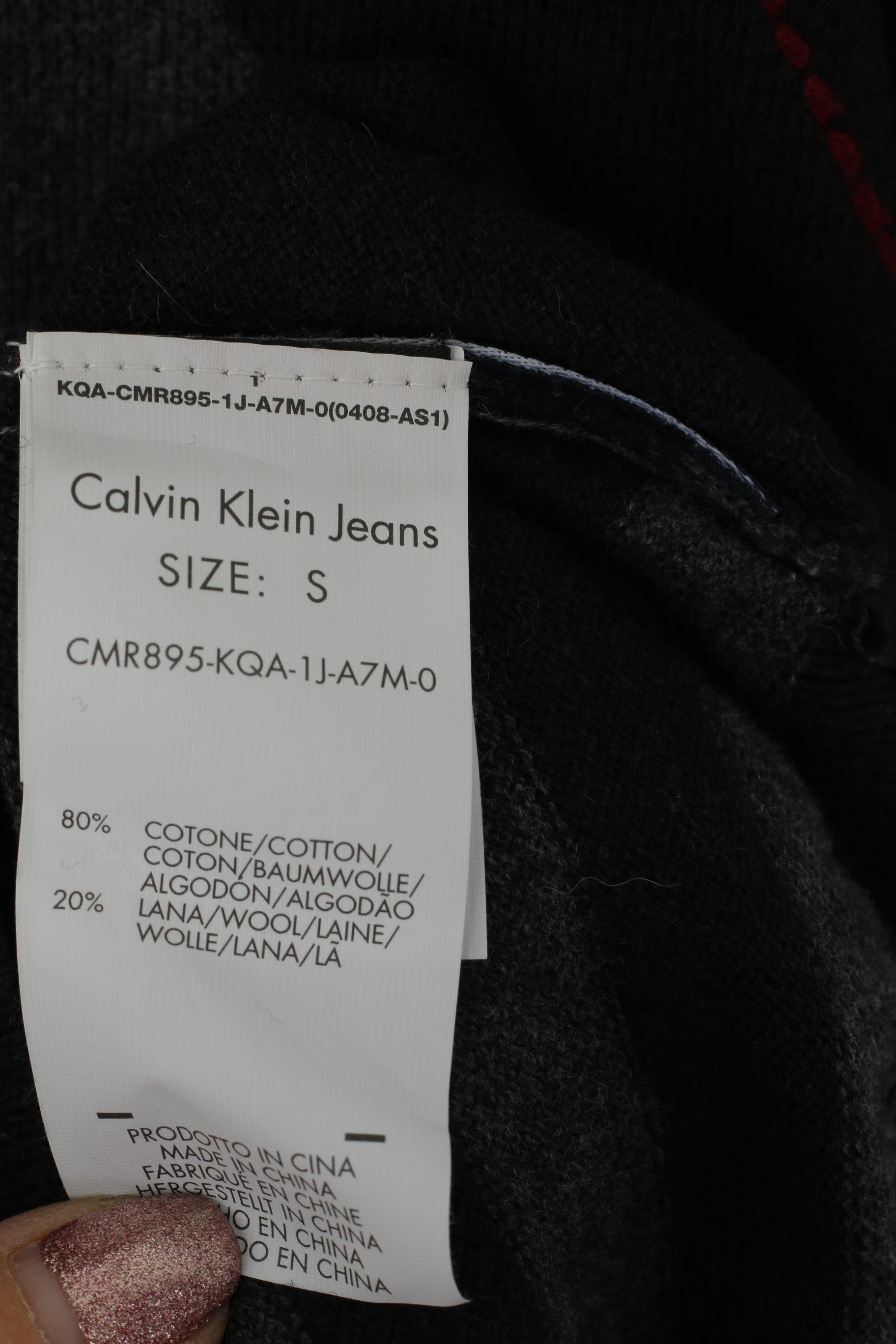 Calvin Klein Jeans Pull à fermeture éclair en coton et laine mélangée pour homme Bleu marine