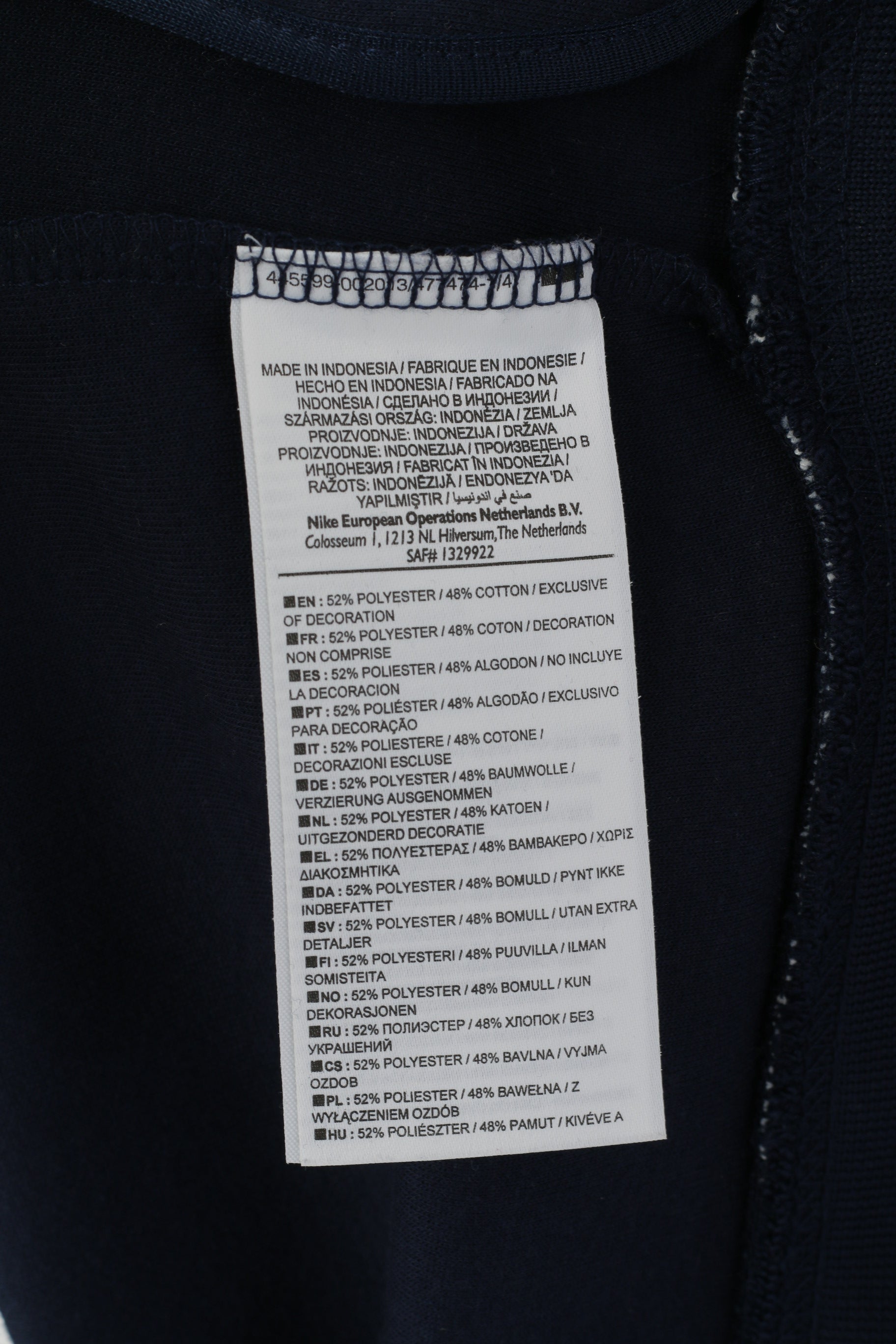 Nike Men XL Sweatshirt Navy Cotton MFK Molde Football Sport Full Zipp Track Top