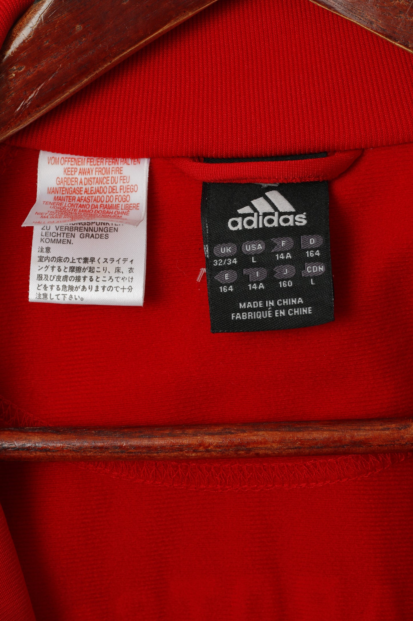 Adidas Youth 14 Age 164 Sweatshirt Red SG Reinhardtsdorf Full Zipper Shiny Top