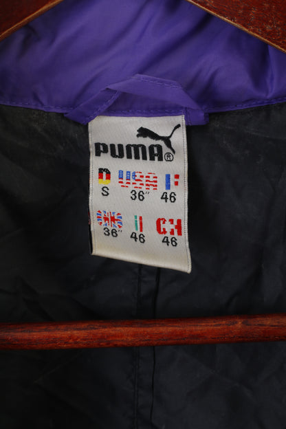 Puma Men S Pullover Jacket Black Vintage 90s Nylon Waterproof Hidden Hood Top