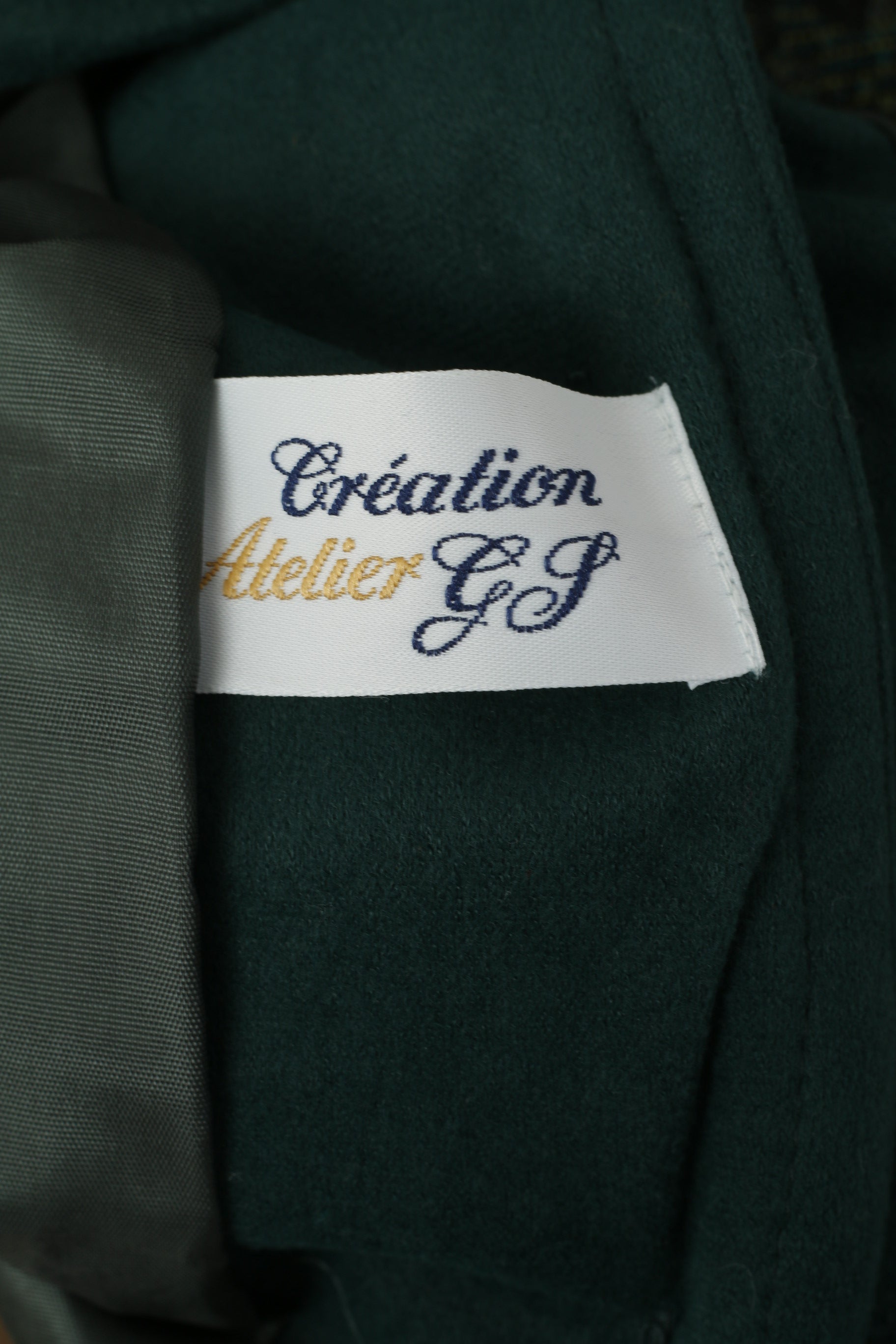 Creation Atelier GJ Women 24 XXL Blazer Green Viscosa Elegante giacca vintage con dettagli dorati