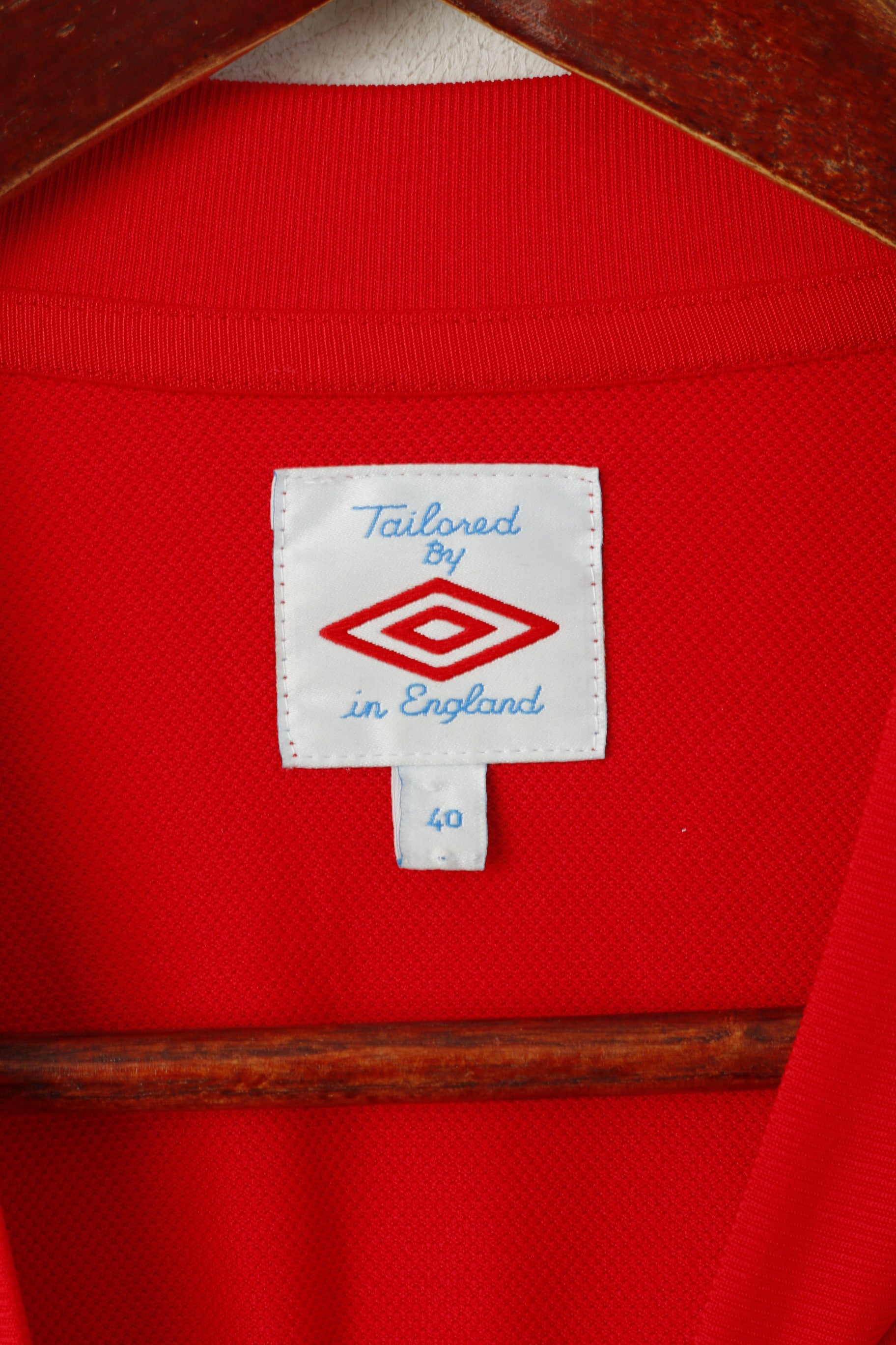 Umbro Men 40 M Shirt Red England National Football Team Sportswear Top