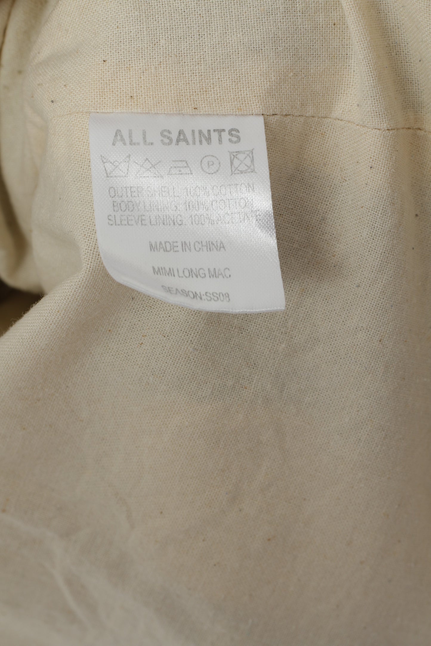AllSaints Women 36 8 XS Sweatshirt Grey Cotton 3 Button Belted Loose Hem Top