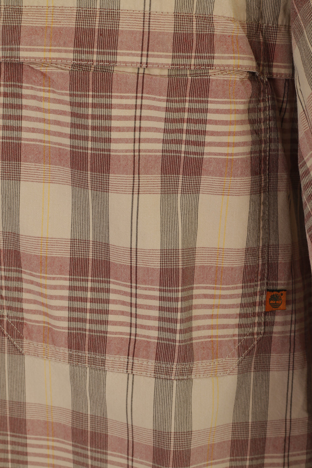 Timberland Men L Casual Shirt Brown Check Cotton Long Sleeve Vintage Outdoor Top