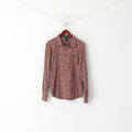 Adidas Men M Casual Shirt Red Outdoor Checkered Detailed Buttons Long Sleeve Top