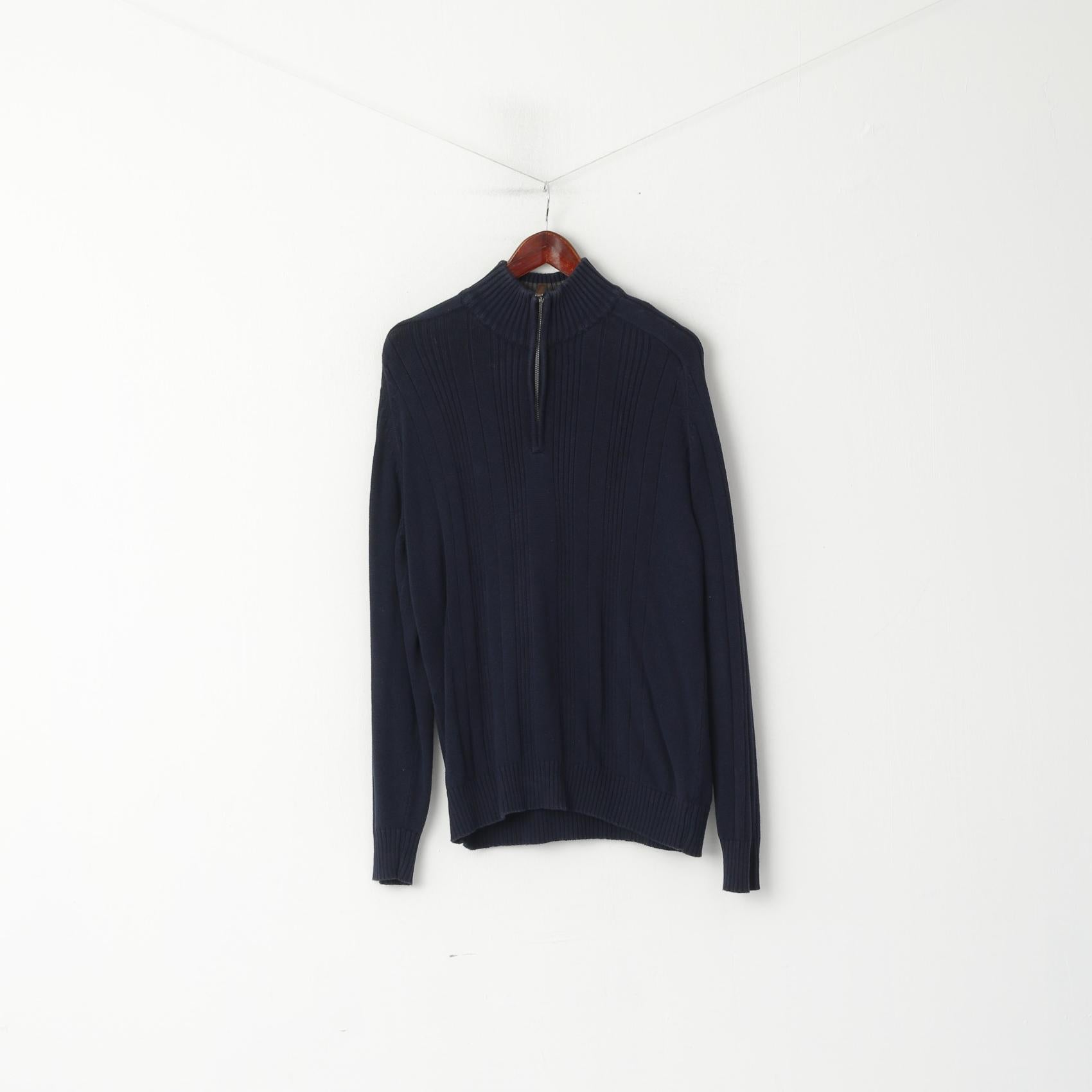 Oscar De La Renta Pull à col zippé en coton uni pour homme L