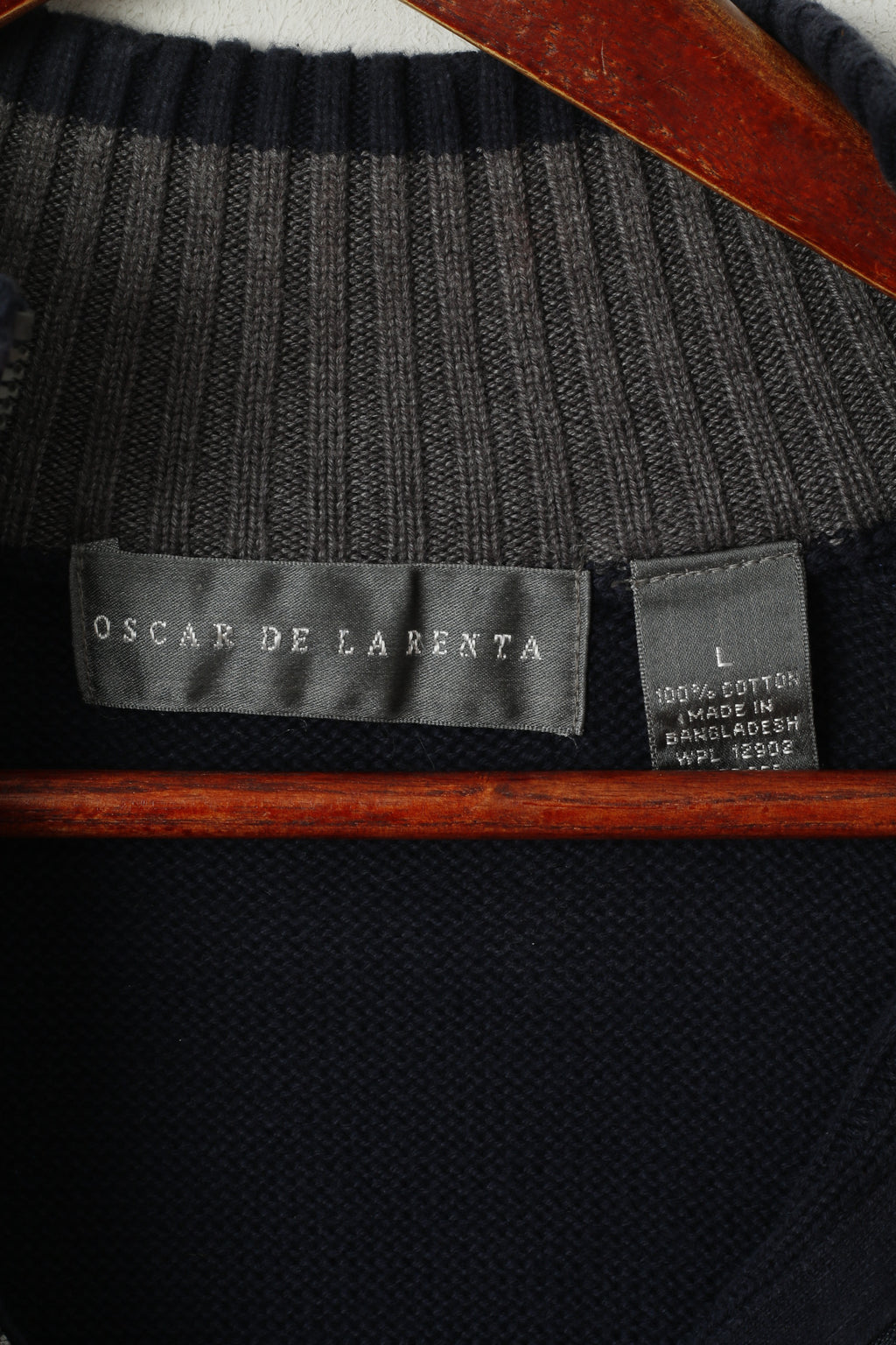 Oscar De La Renta Pull à col zippé en coton uni pour homme L
