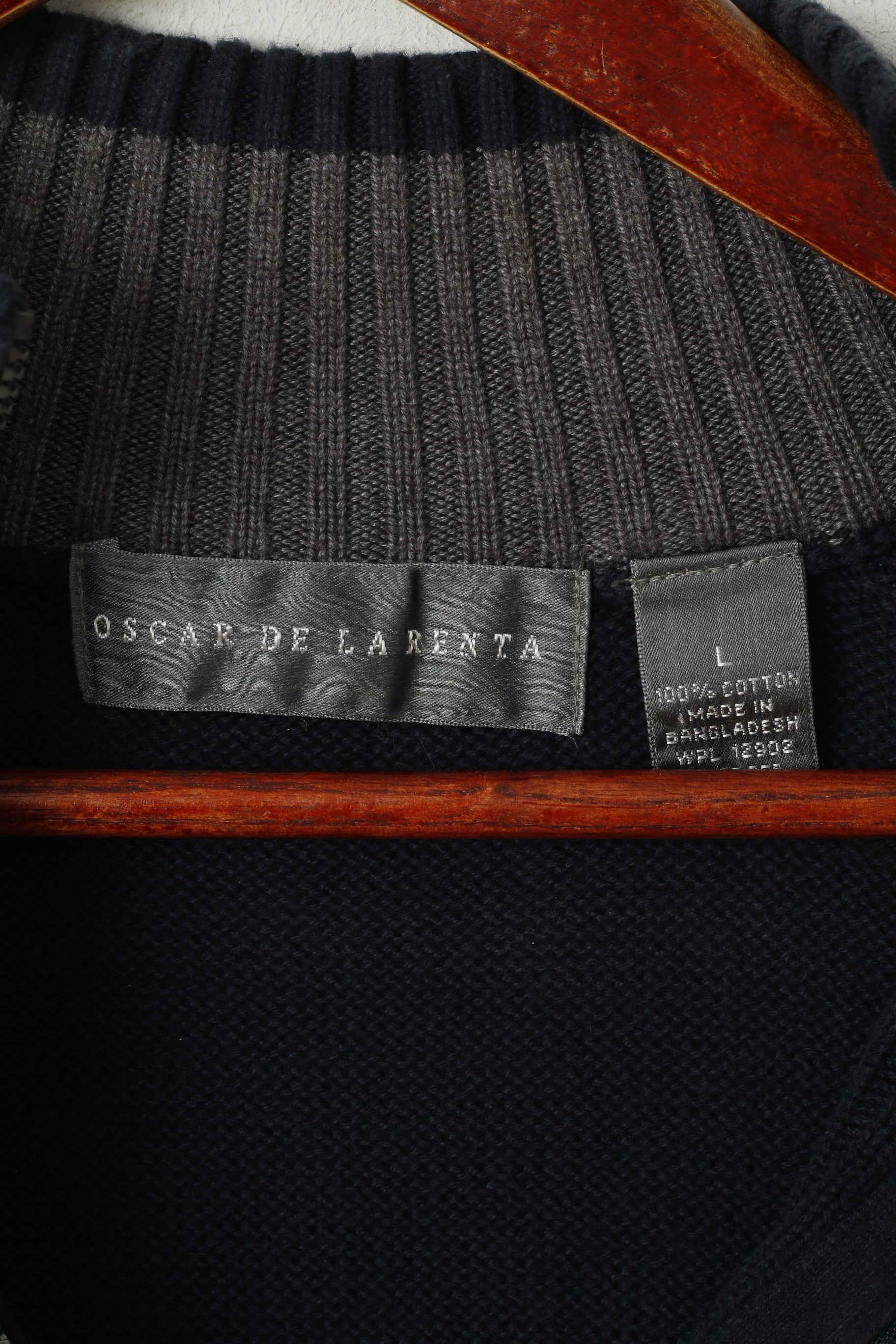 Oscar De La Renta Pull à col zippé en coton uni pour homme L