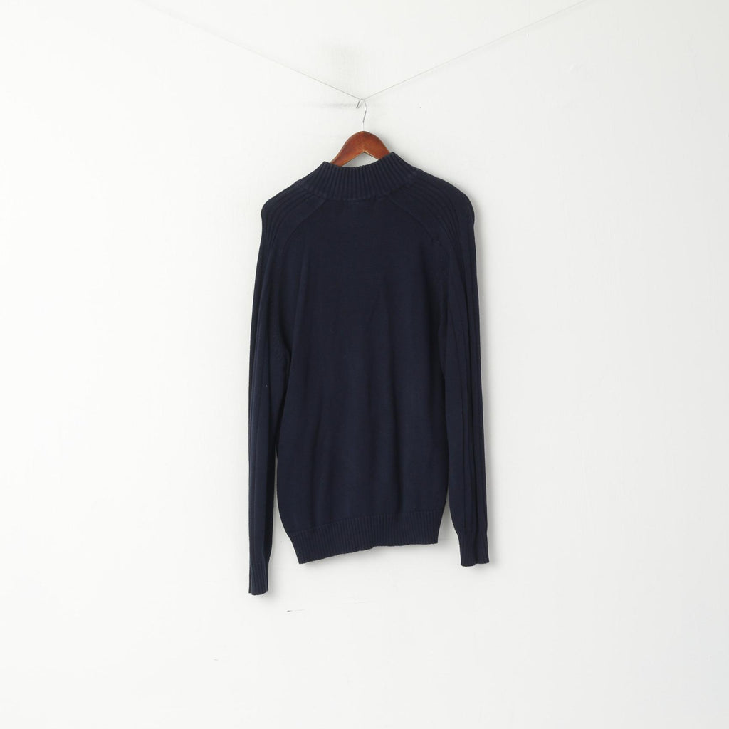 Oscar De La Renta Pull à col zippé en coton uni pour homme L