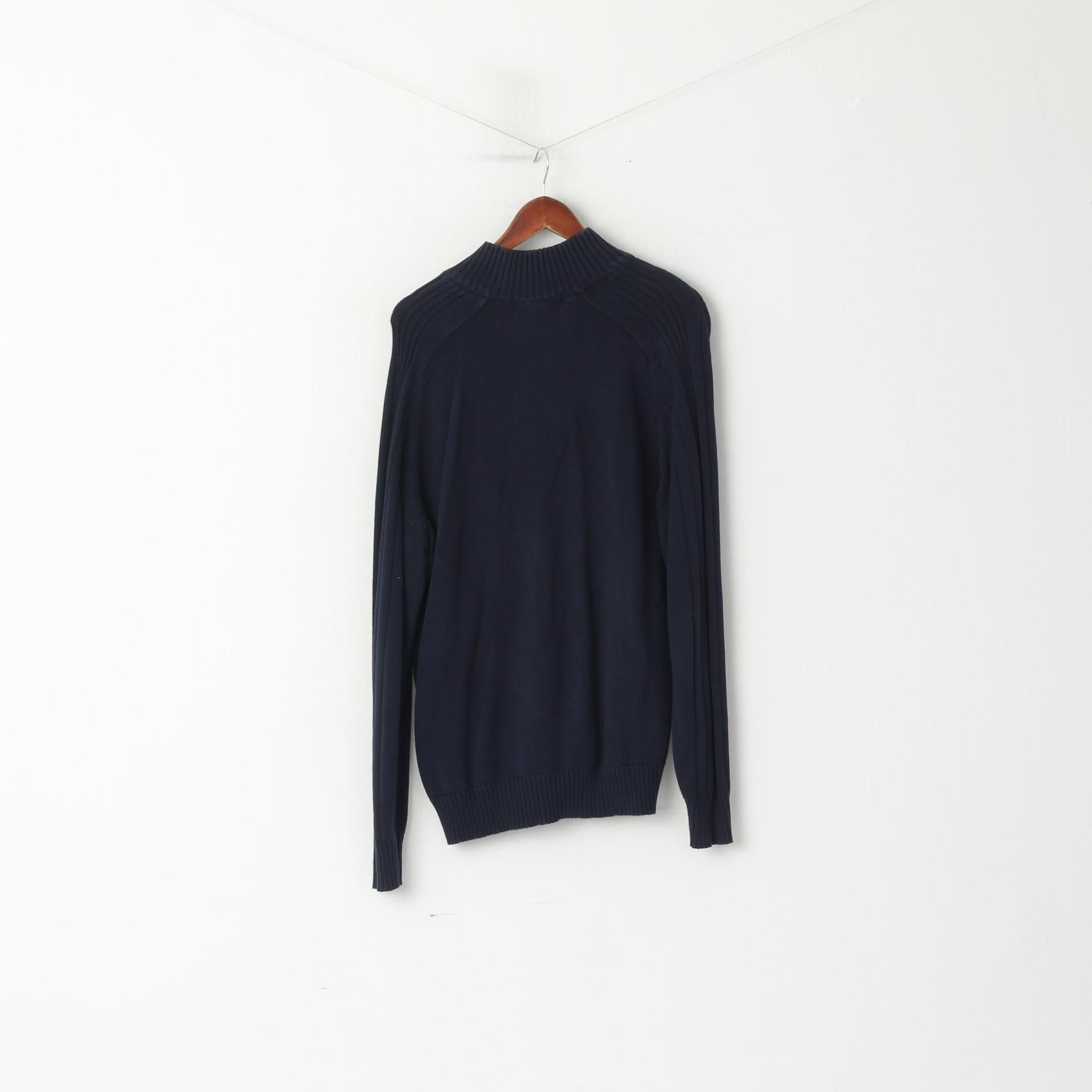 Oscar De La Renta Pull à col zippé en coton uni pour homme L