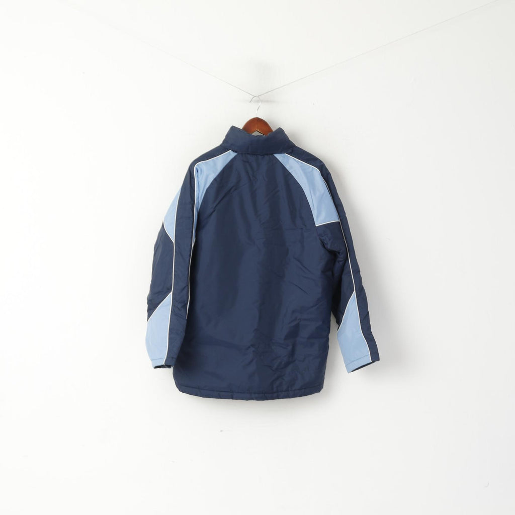 Umbro Veste Homme Bleu Vintage Nylon Imperméable Légèrement Rembourré Capuche Cachée Haut