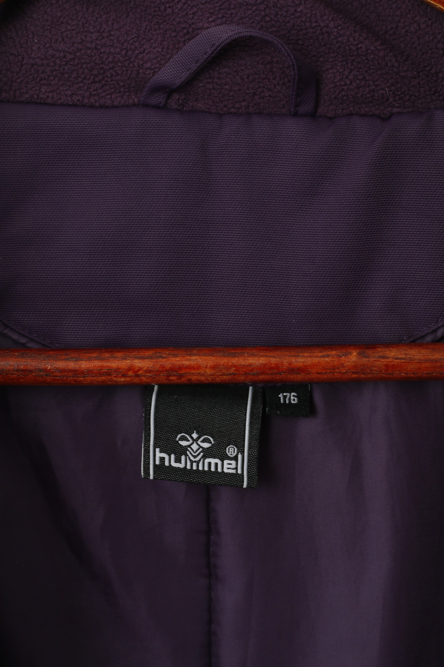 Hummel Youth Girls 176 Jacket Purple Nylon Waterproof Full Zipper Lined Bomber Top