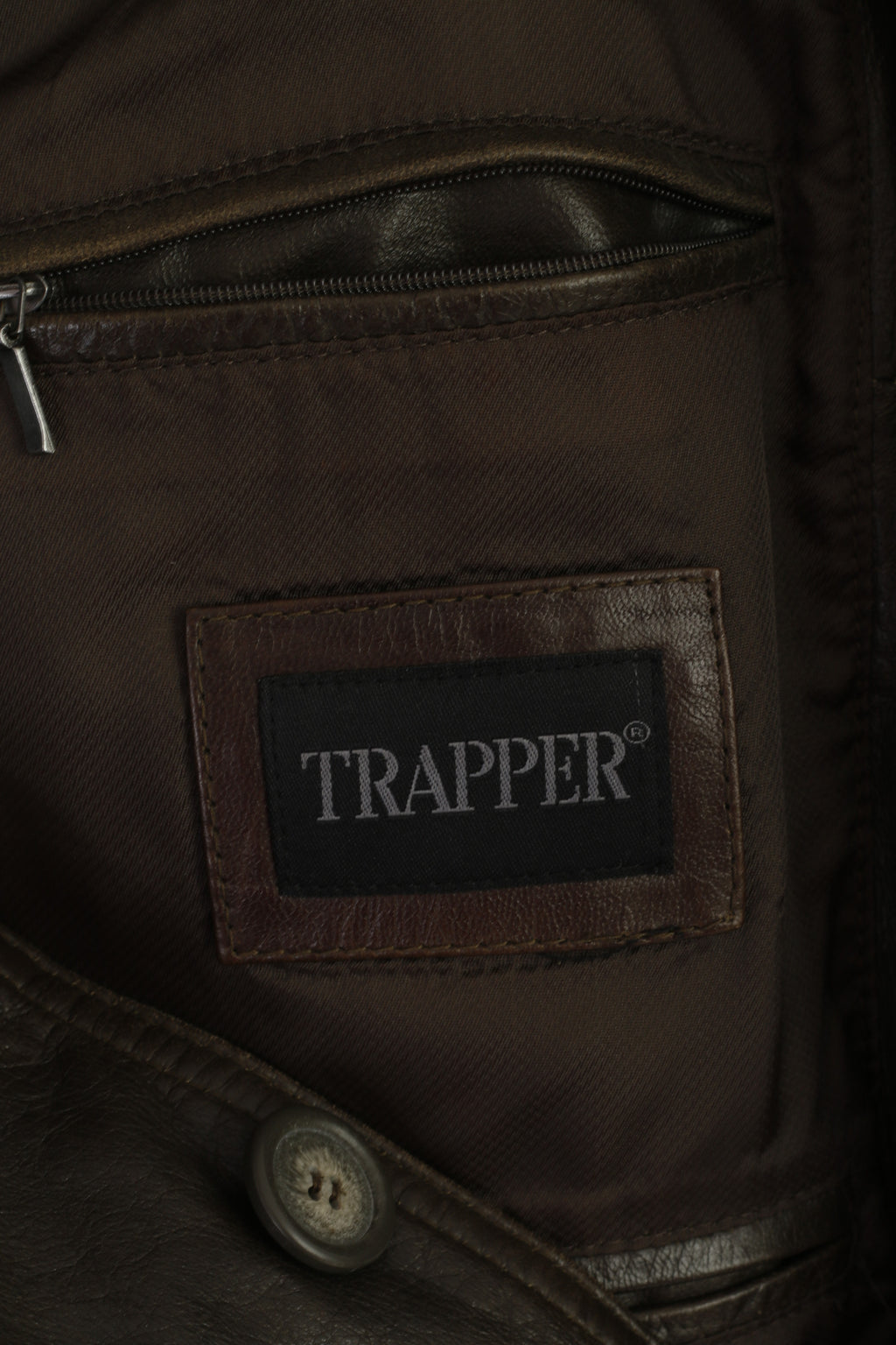 Trapper Men 46 56 XL Jacket Brown Soft Leather Ledder Single Breasted Top