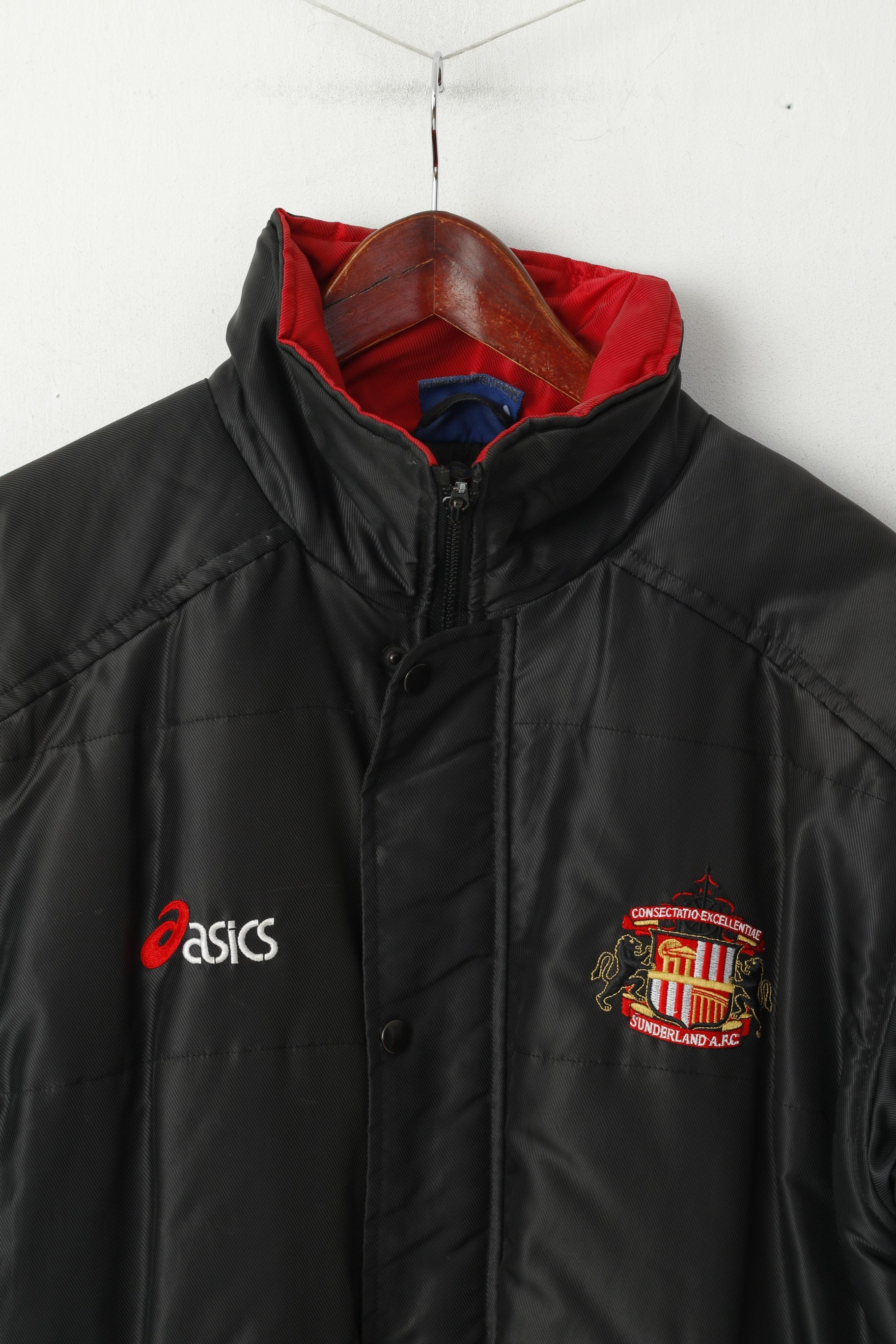 Asics Sunderland A.F.C Men M Jacket Black Padded Nylon Waterproof