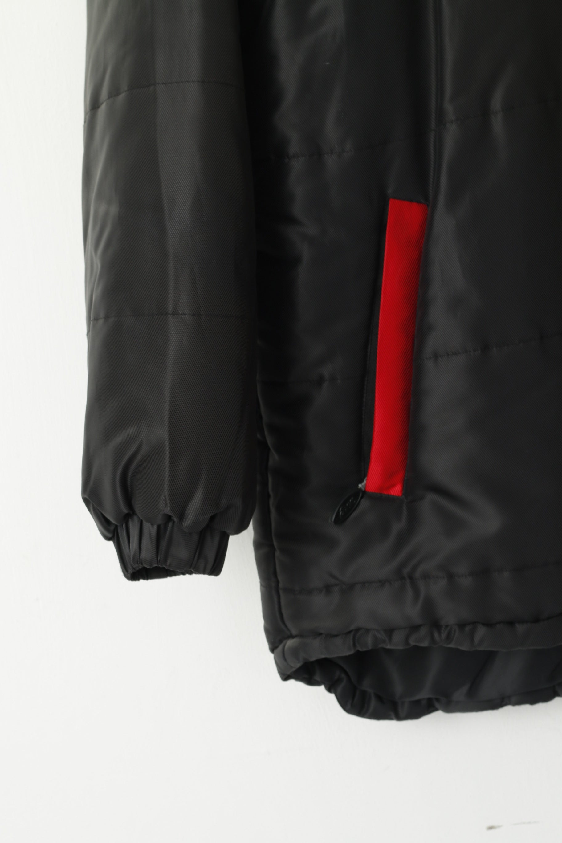 Giacca Asics Sunderland AFC da uomo M, top da calcio impermeabile in nylon imbottito nero