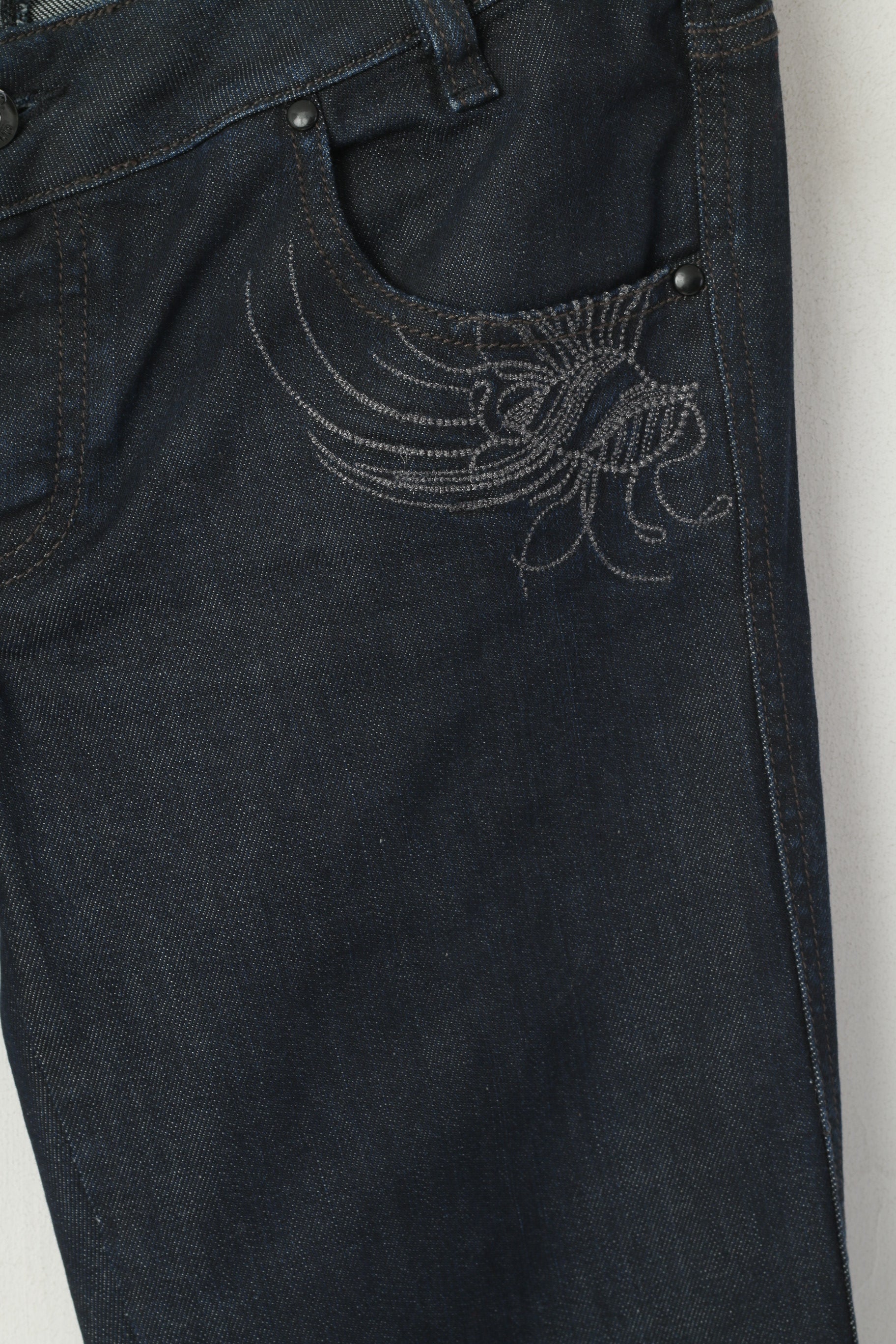 Diesel Women 32 Trousers Denim Jeans Navy Cotton RYOTH-N Stretch Pants