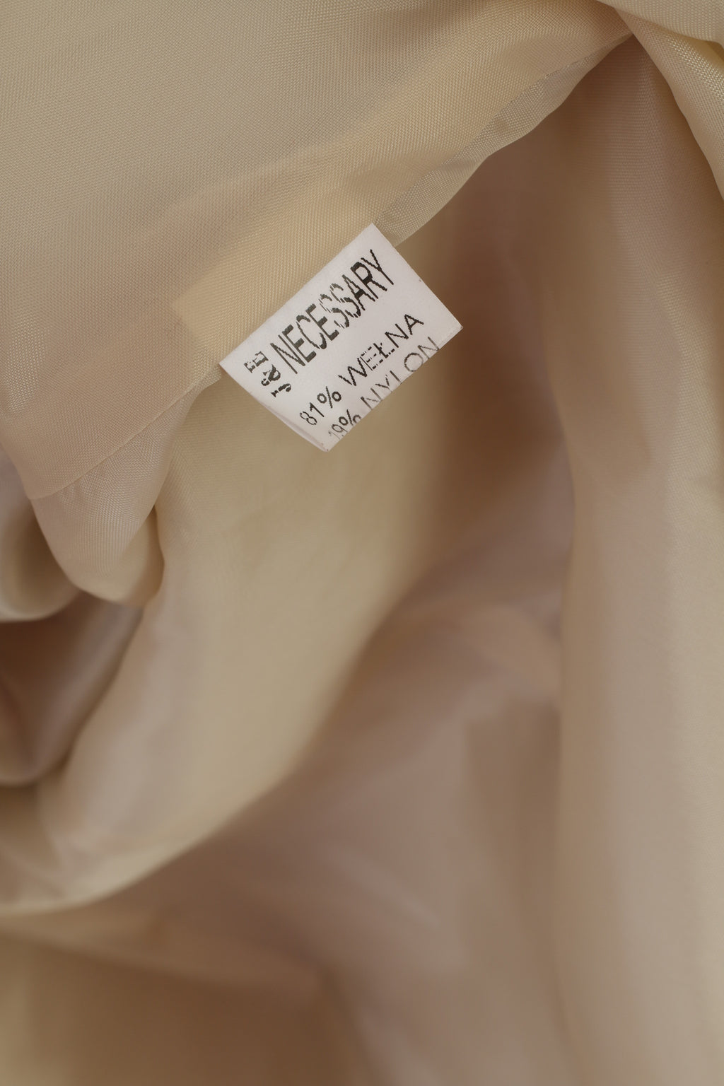 J&amp;E Necessary Femmes 44 XL Veste Beige Laine Classique Simple Boutonnage Haut Décontracté