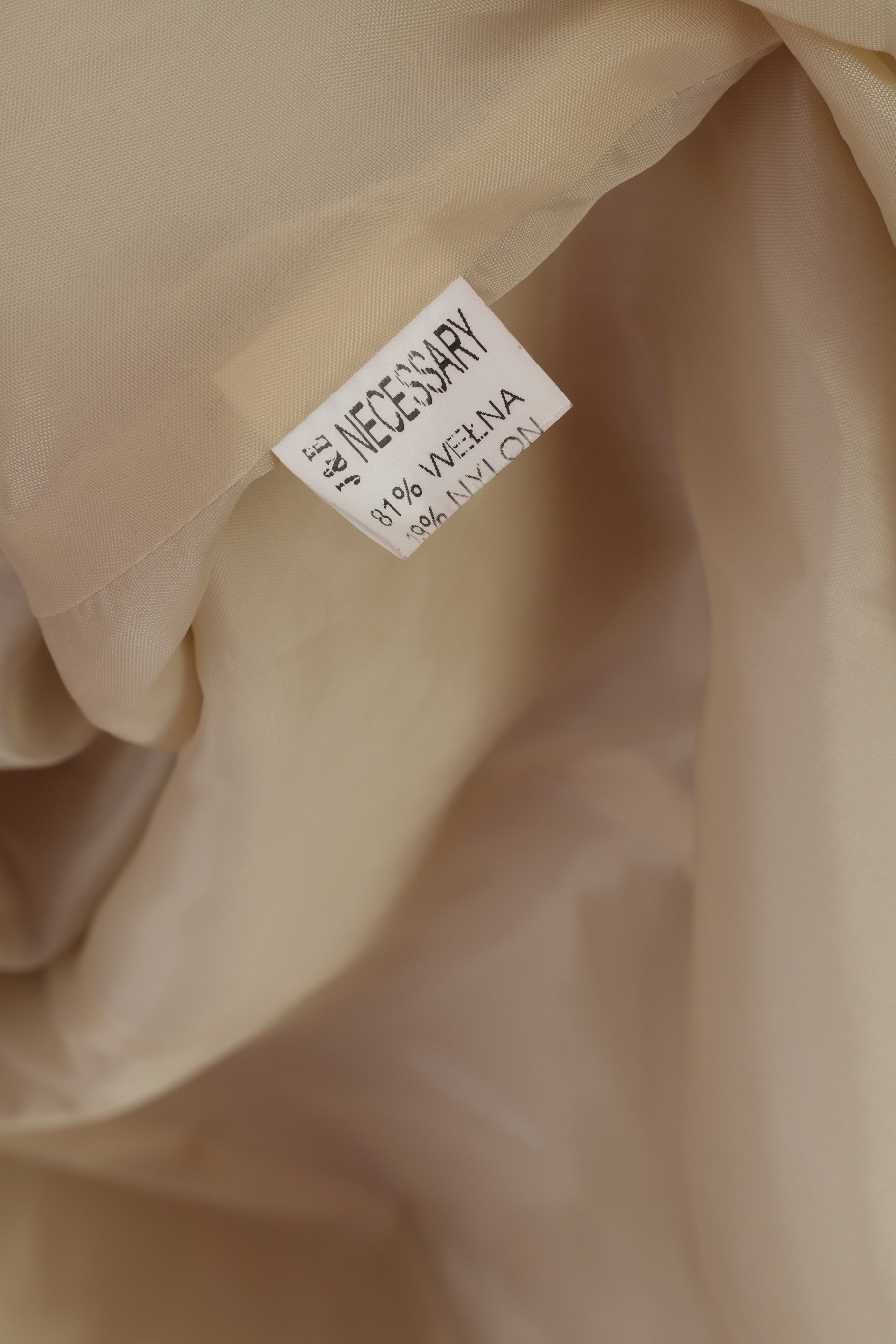 J&amp;E Necessary Femmes 44 XL Veste Beige Laine Classique Simple Boutonnage Haut Décontracté