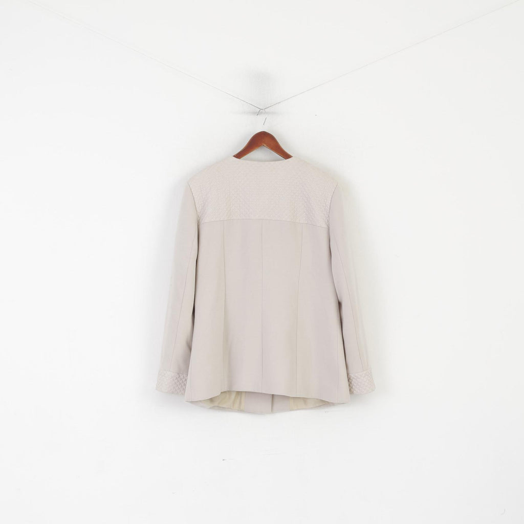 J&amp;E Necessary Femmes 44 XL Veste Beige Laine Classique Simple Boutonnage Haut Décontracté